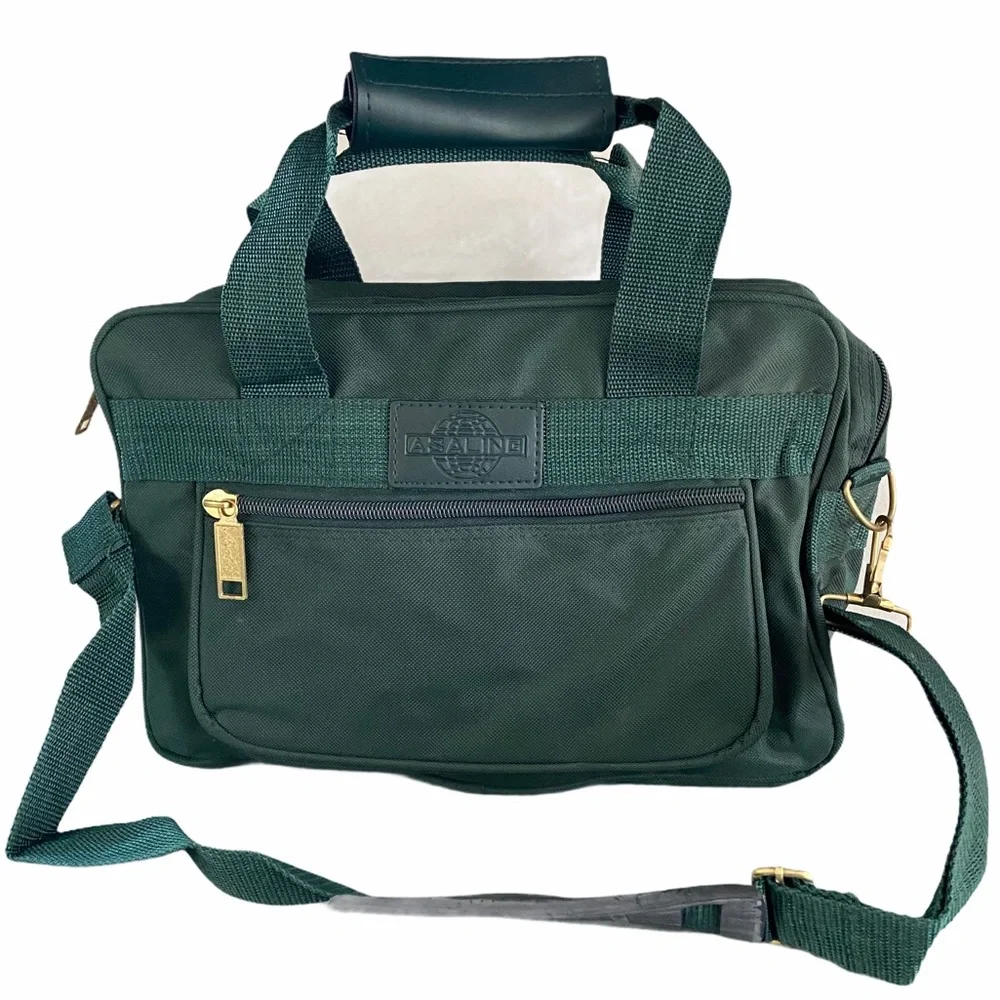 Asaling Travel Carry-On Canvas Bag Forest Green 13X9” Casual Gym Vintage Retro